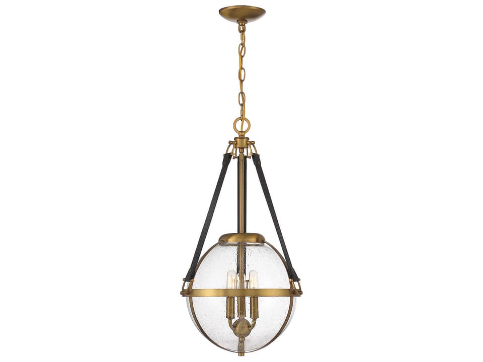 Bozeman 3-Light Orb Pendant Light in Warm Brass