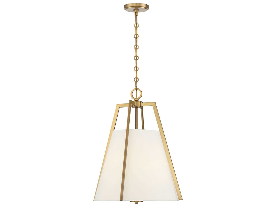Mansfield 3-Light Transitional Pendant Light in Warm Brass