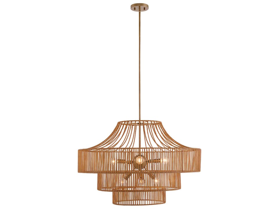 8-Light Medlock Outdoor Chandelier in Burnished Brass