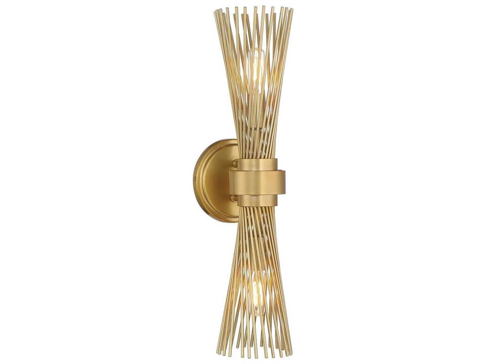 2-Light Longfellow Wall Sconce in Burnished Brass