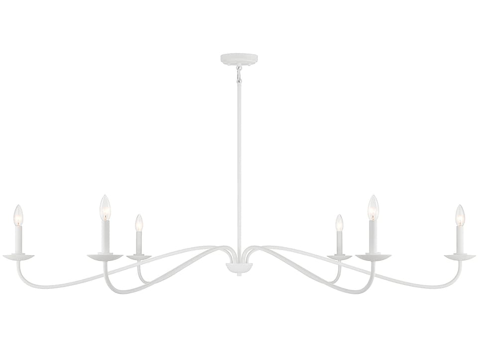 6-Light Meridian Chandelier in Bisque White