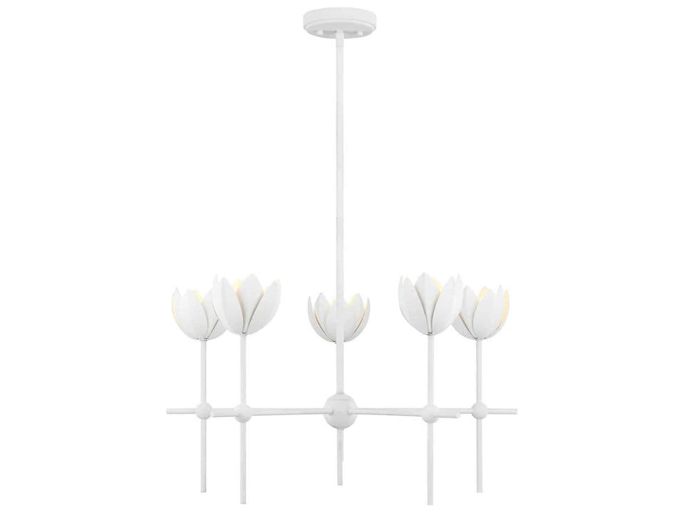 Meridian 5-Light Chandelier in Bisque White