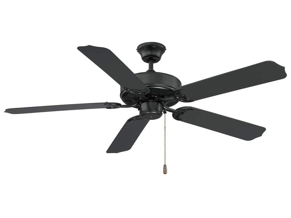 Meridian 52-Inch 5-Blade Outdoor Ceiling Fan in Matte Black