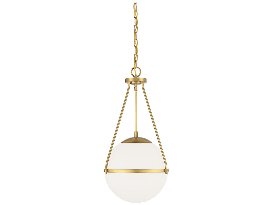 Meridian 1-Light Globe Pendant Light in Natural Brass
