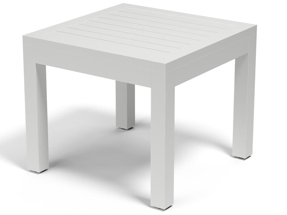 Naples 21-Inch Square Aluminum End Table in Brushed Driftwood