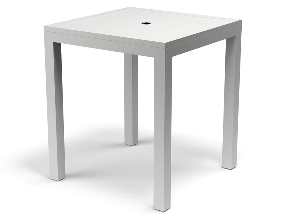 Naples 36-Inch Square Aluminum Bar Table in Aluminum Frost