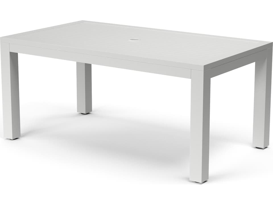 Naples 64-Inch Rectangular Dining Table with Slate Top in Satin Frost