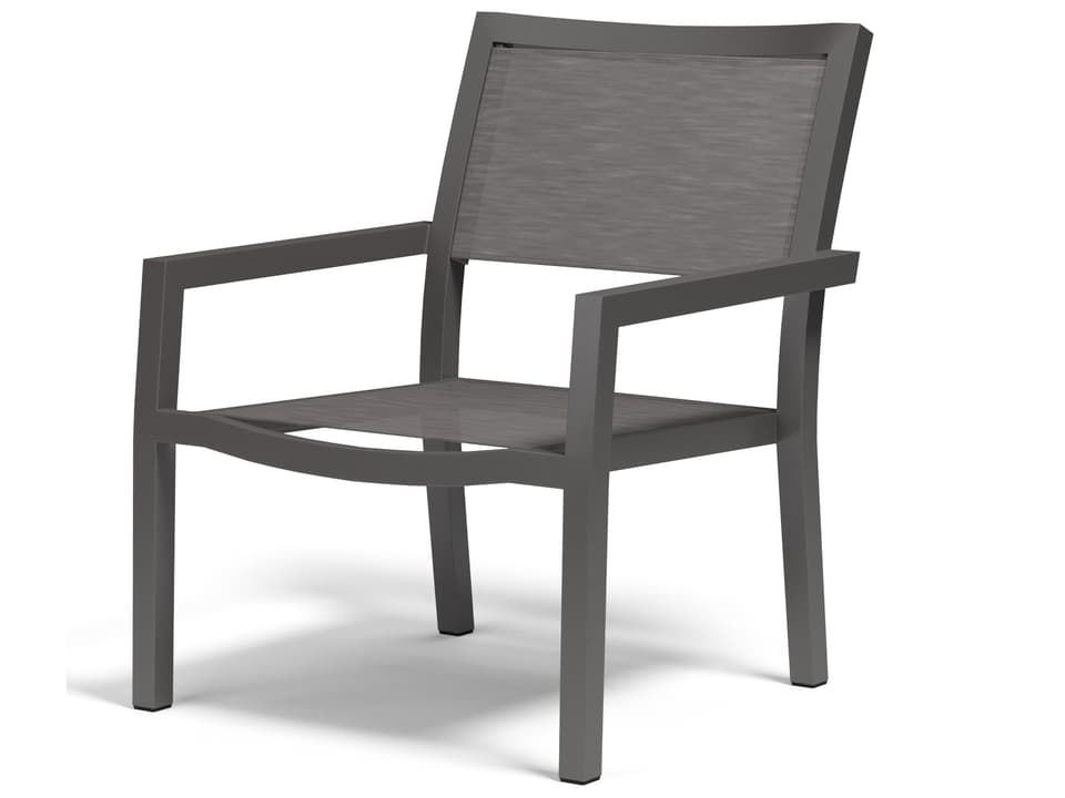 Vegas Sling Aluminum Stackable Patio Lounge Chair in Graphite