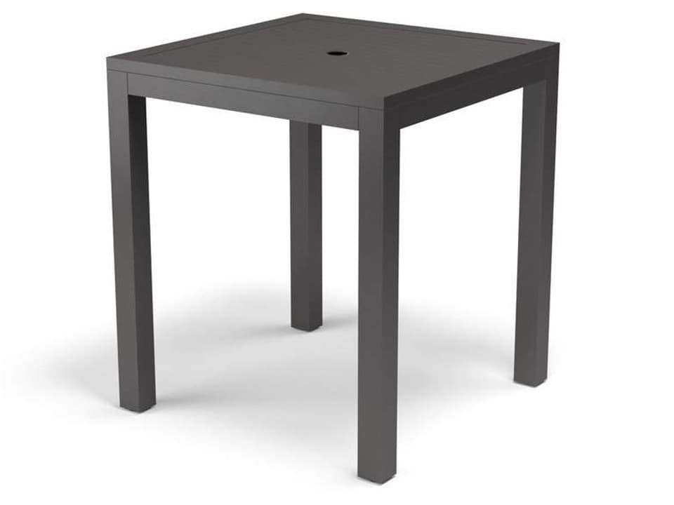 Vegas 36-Inch Square Aluminum Outdoor Bar Table in Matte Graphite