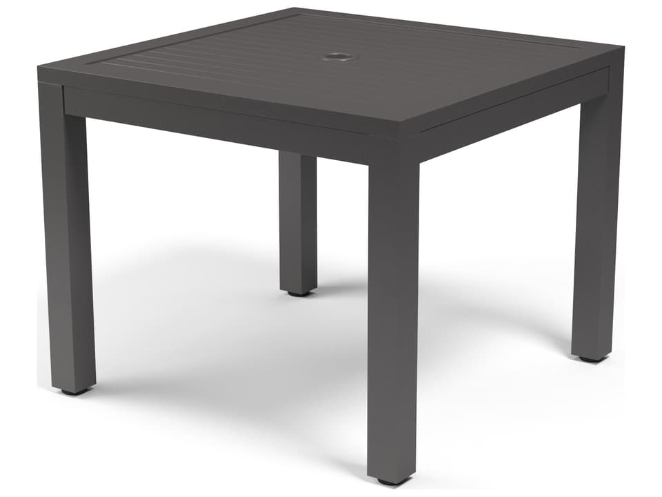 Vegas 36-Inch Square Aluminum Dining Table in Graphite