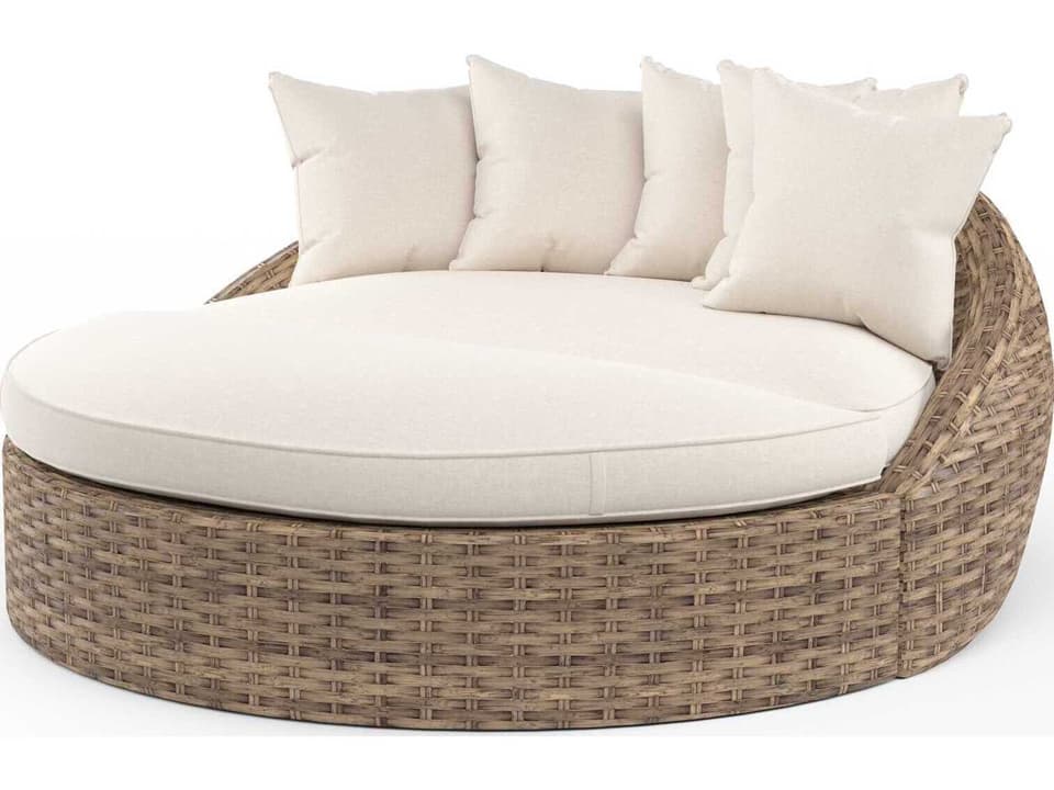 Havana Medium Wood Wicker Cushion Lounge Bed