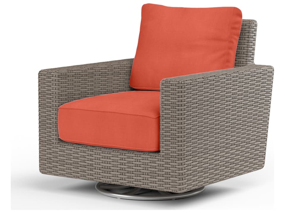 Coronado Wicker Swivel Outdoor Rocker in Driftwood