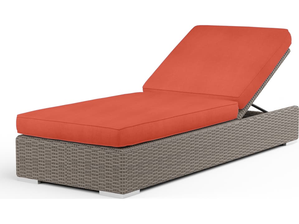 Coronado Wicker Adjustable Chaise Lounge with Sunbrella Cushions