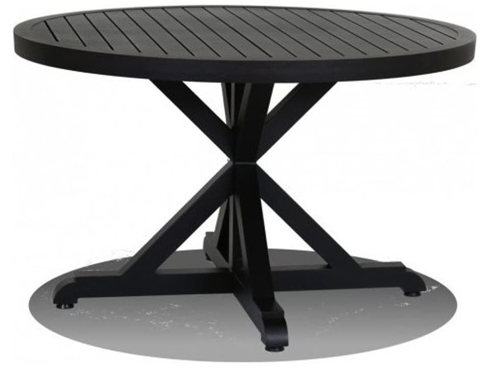 Monterey 48 Inch Round Aluminum Dining Table in Espresso Old World Copper