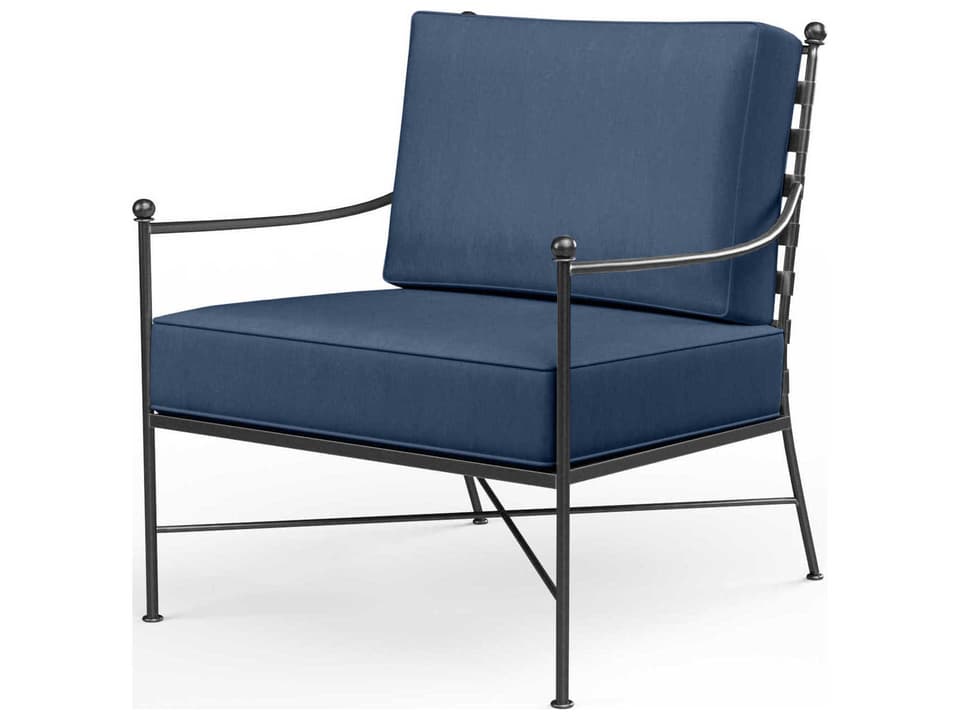 Provence Wrought Iron Lounge Chair in Century Pewter