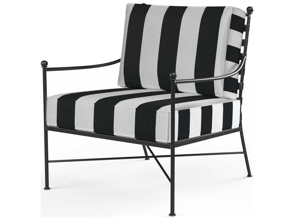 Provence Wrought Iron Cushion Lounge Chair in Century Pewter