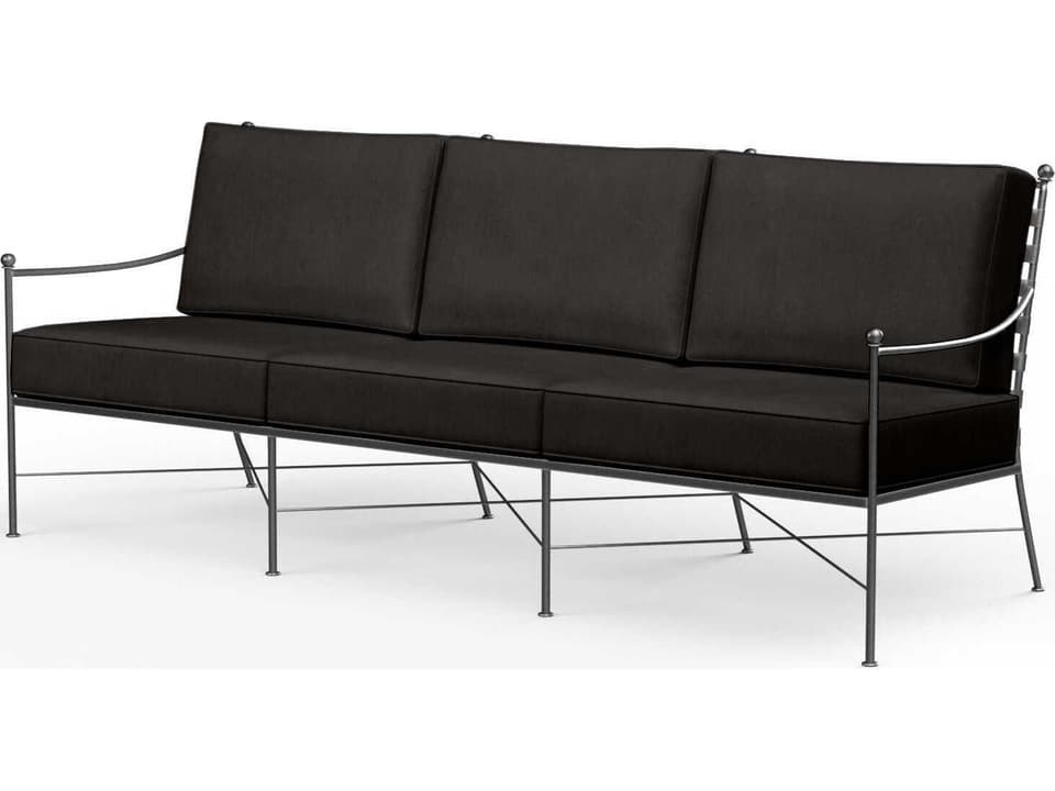 Provence Pewter Wrought Iron Cushion Sofa