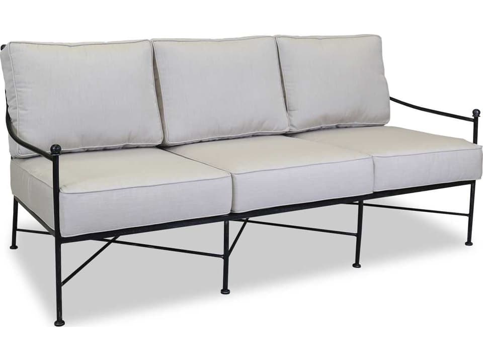 Provence Wrought Iron Outdoor Sofa with Sunbrella Cushions