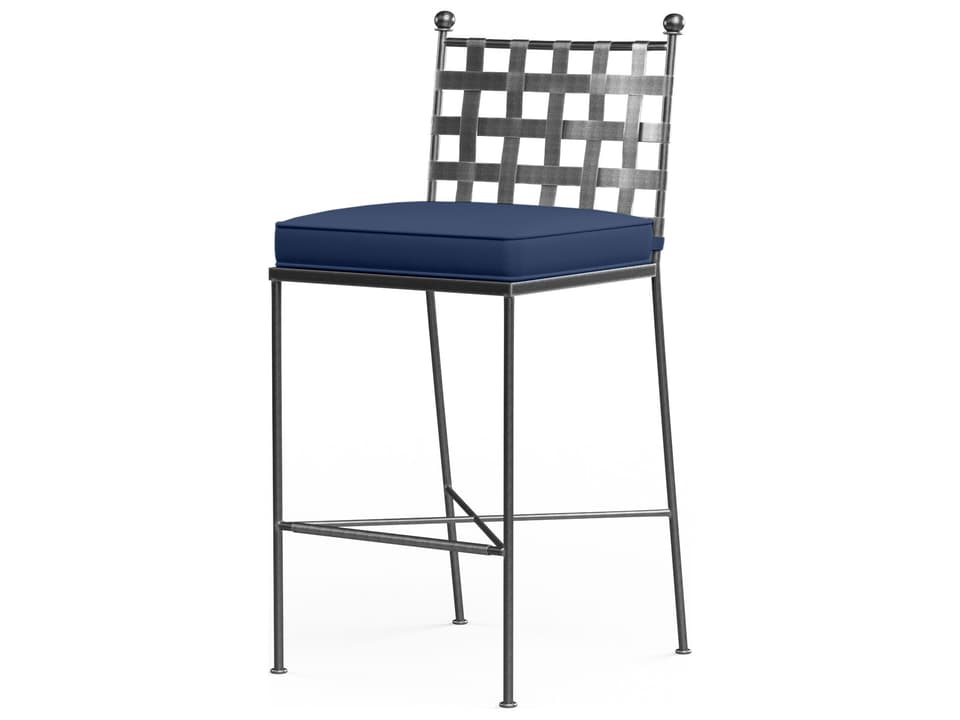 Provence Wrought Iron Outdoor Patio Bar Stool