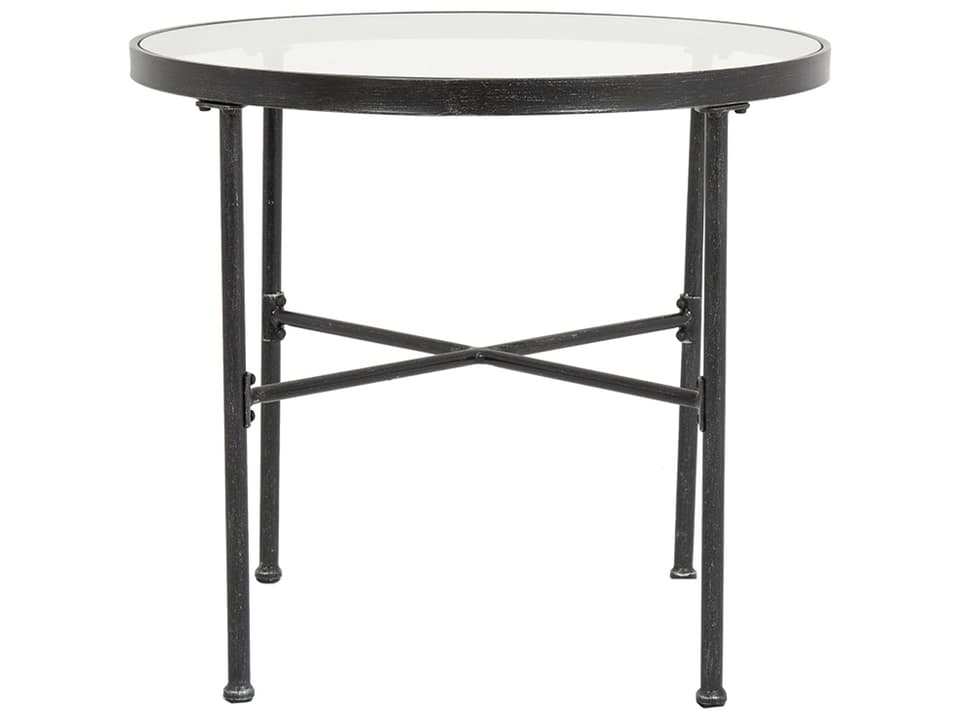 Provence 32-Inch Round Bistro Table with Tempered Glass Top