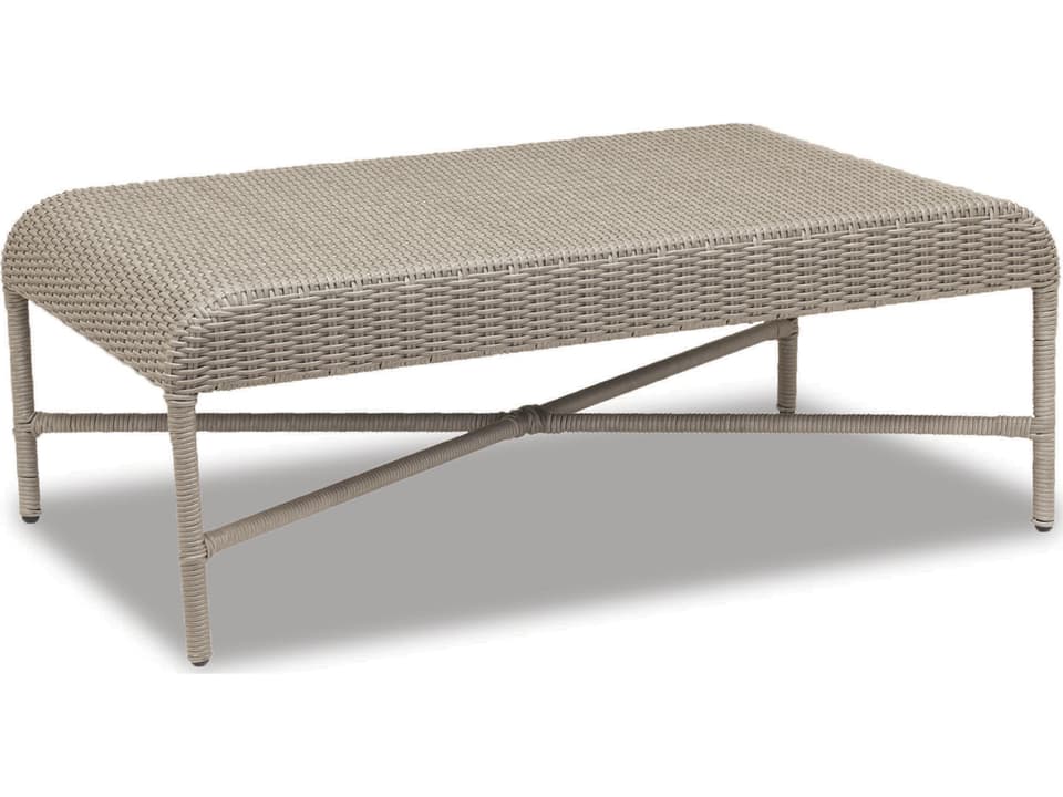 Manhattan Rectangular Wicker Outdoor Coffee Table in Dove Grey