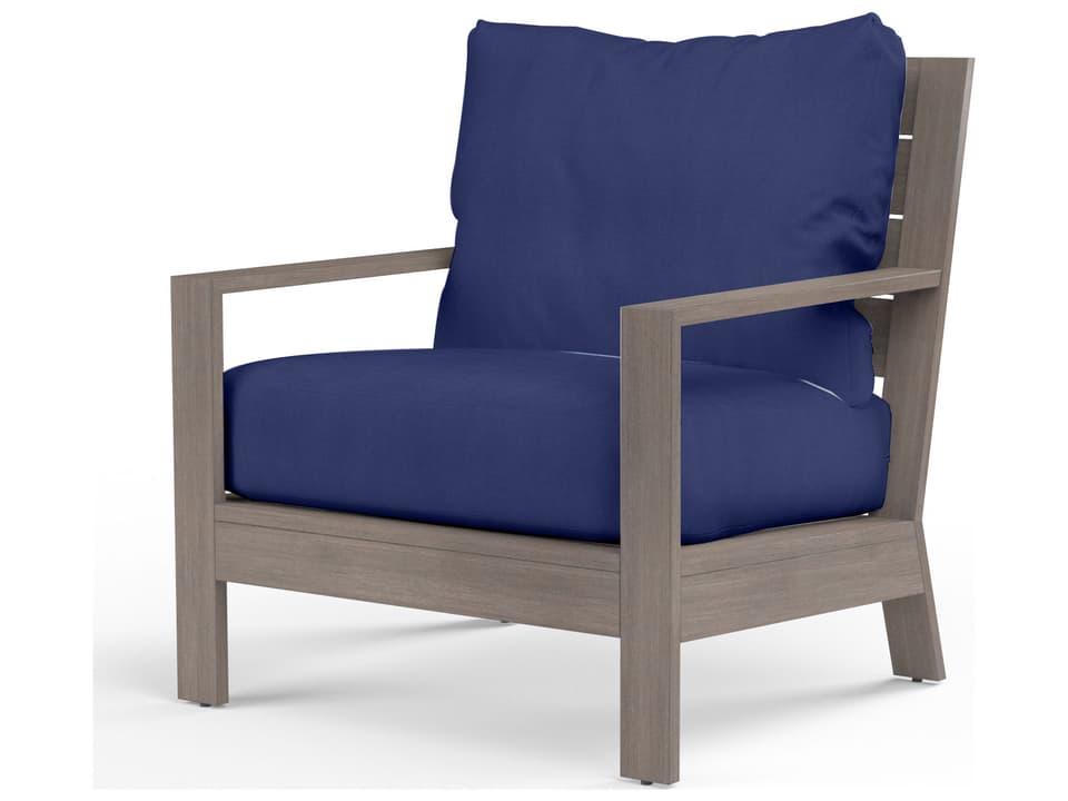 Laguna Aluminum Club Chair with Sunbrella Canvas Flax Cushions
