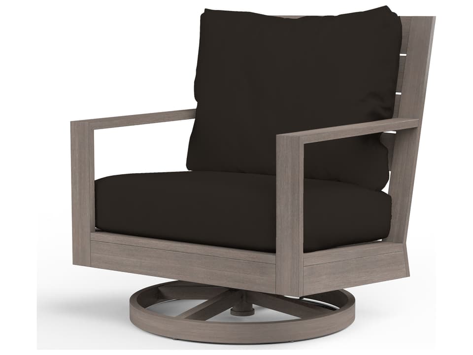Laguna Aluminum Swivel Rocker Club Chair in Driftwood
