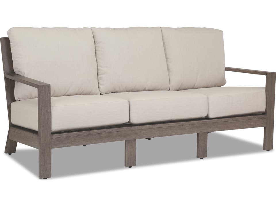 Laguna Aluminum Patio Sofa in Canvas Flax