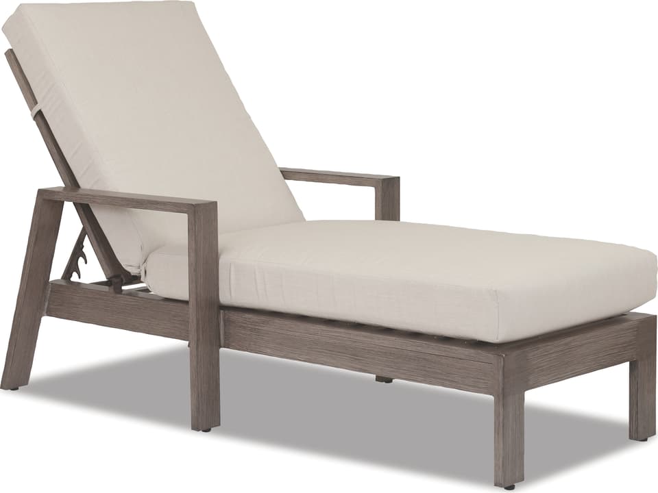 Laguna Aluminum Adjustable Chaise with Sunbrella Canvas Flax