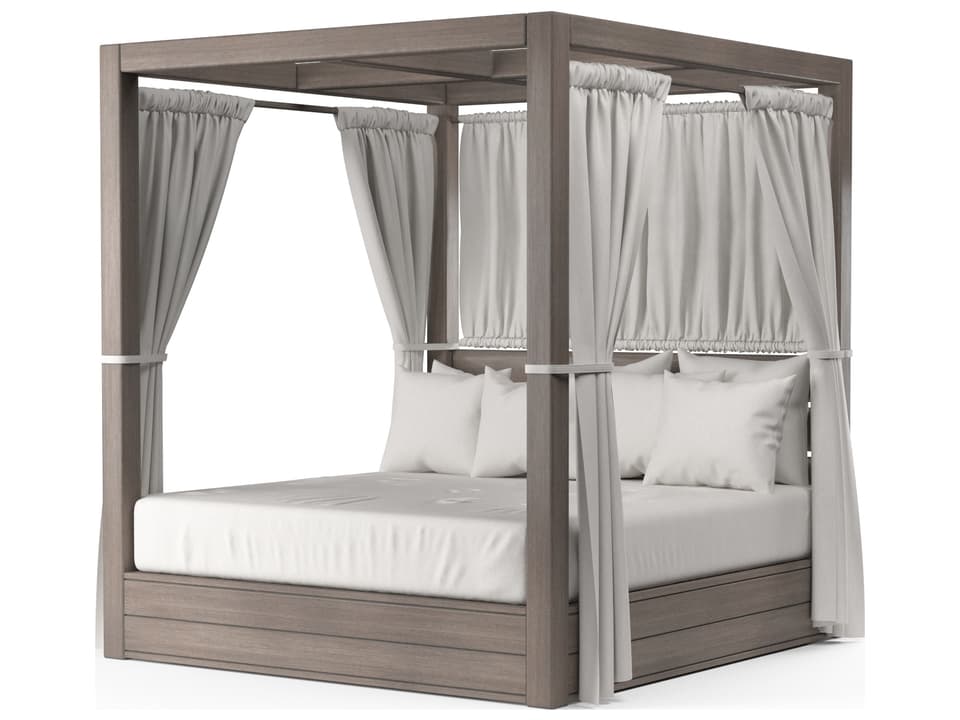 Laguna Aluminum Cushion Patio Lounge Bed in Canvas Flax