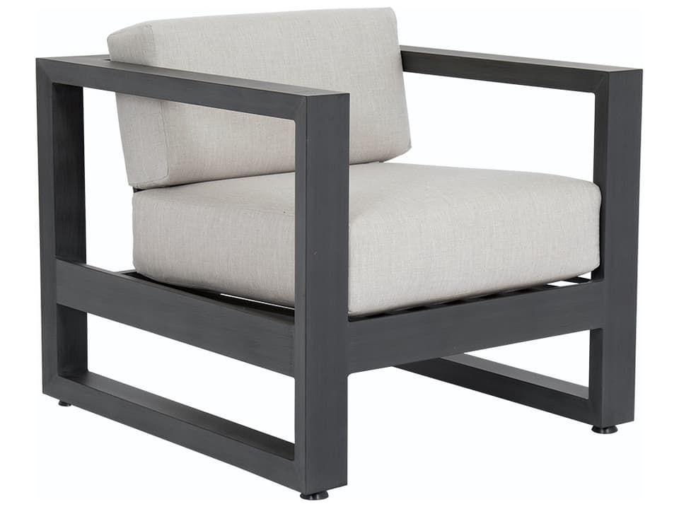 Redondo Aluminum Lounge Chair with Sunbrella Cast Silver Cushion in Slate