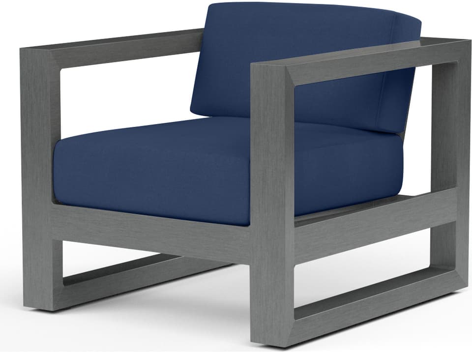 Redondo Aluminum Lounge Chair with Sunbrella Cast Silver Cushions