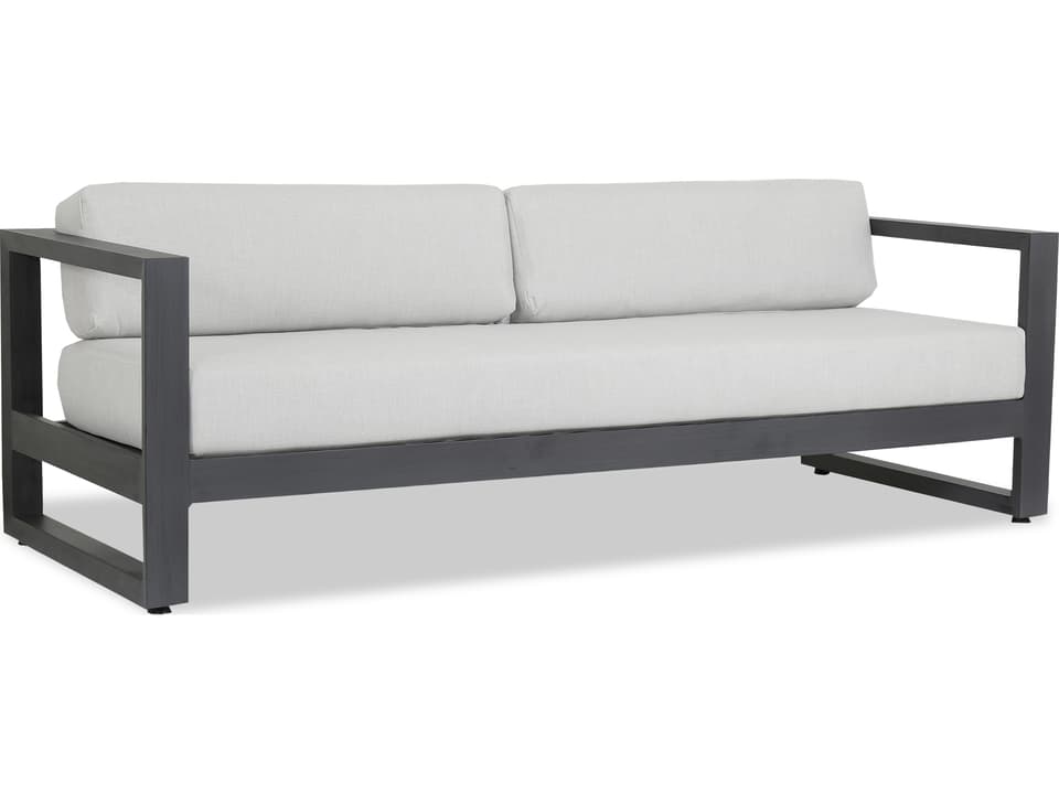 Redondo Aluminum Outdoor Patio Sofa in Cast Silver