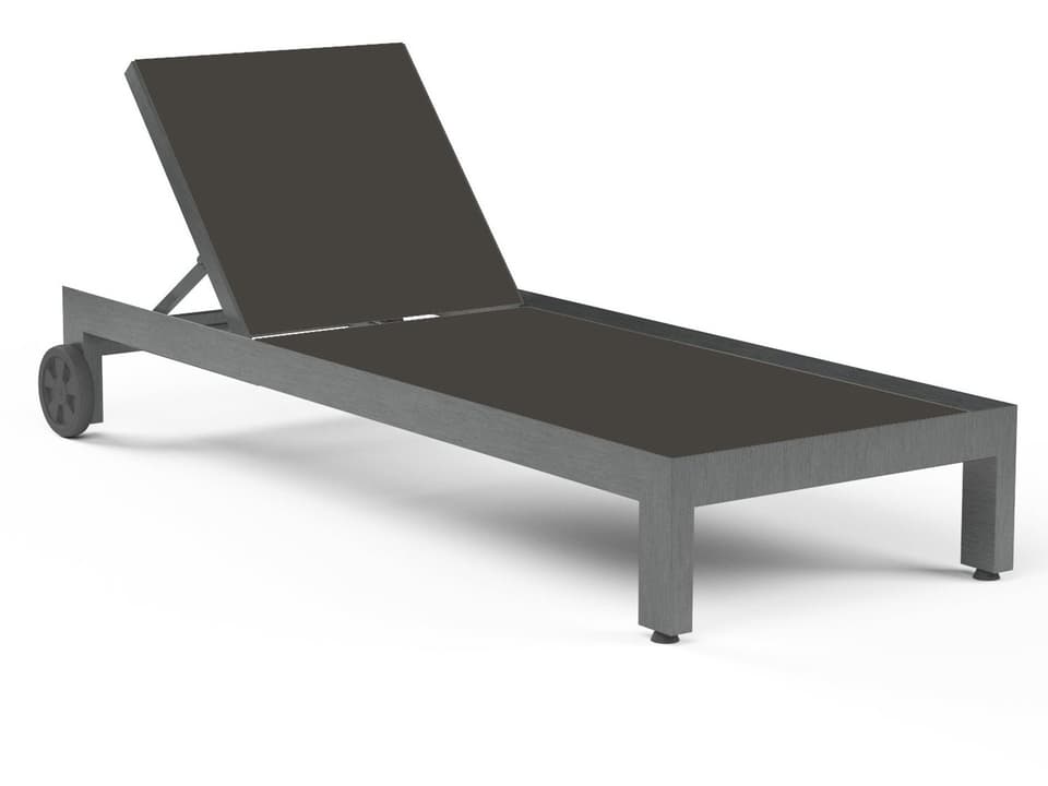 Redondo Sling Aluminum Adjustable Outdoor Chaise Lounge in Alligator Alley