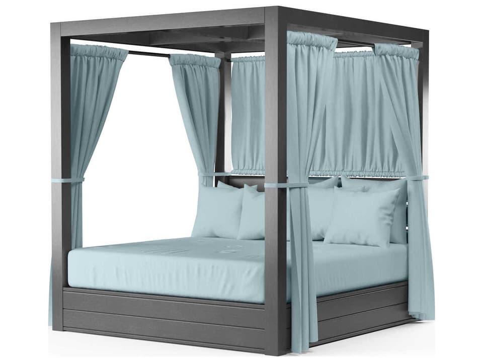 Redondo Outdoor Resort King Day Bed in Slate with Sunbrella Cushions