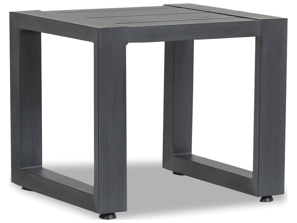 Redondo Aluminum Rectangular Outdoor End Table in Satin White