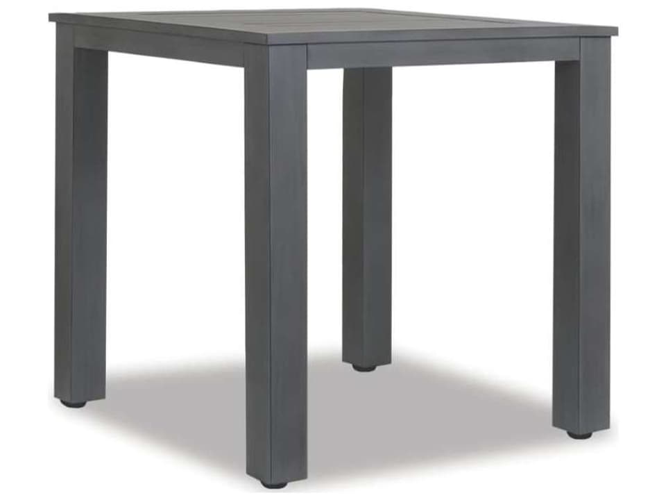 Redondo 40-Inch Square Aluminum Bar Table in Slate