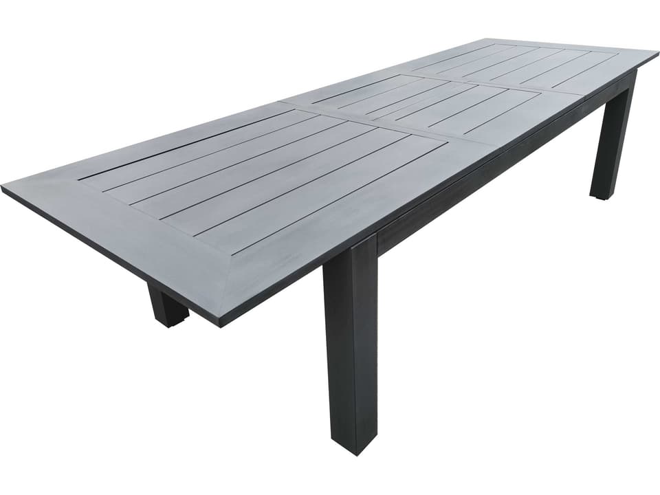 Redondo 90-120 Inch Rectangular Aluminum Extension Dining Table in Slate