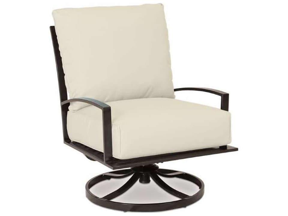 La Jolla Swivel Outdoor Lounge Chair in Espresso with Canvas Flax