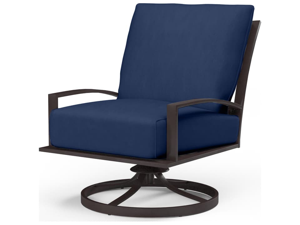 La Jolla Aluminum Swivel Lounge Chair in Espresso