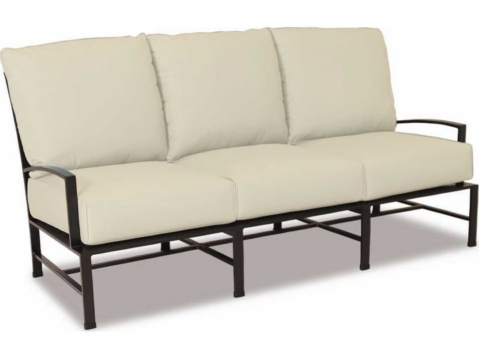 La Jolla Aluminum Cushion Sofa with Sunbrella Canvas Flax