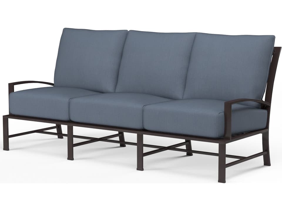 La Jolla Aluminum Outdoor Sofa with Sunbrella Canvas Flax