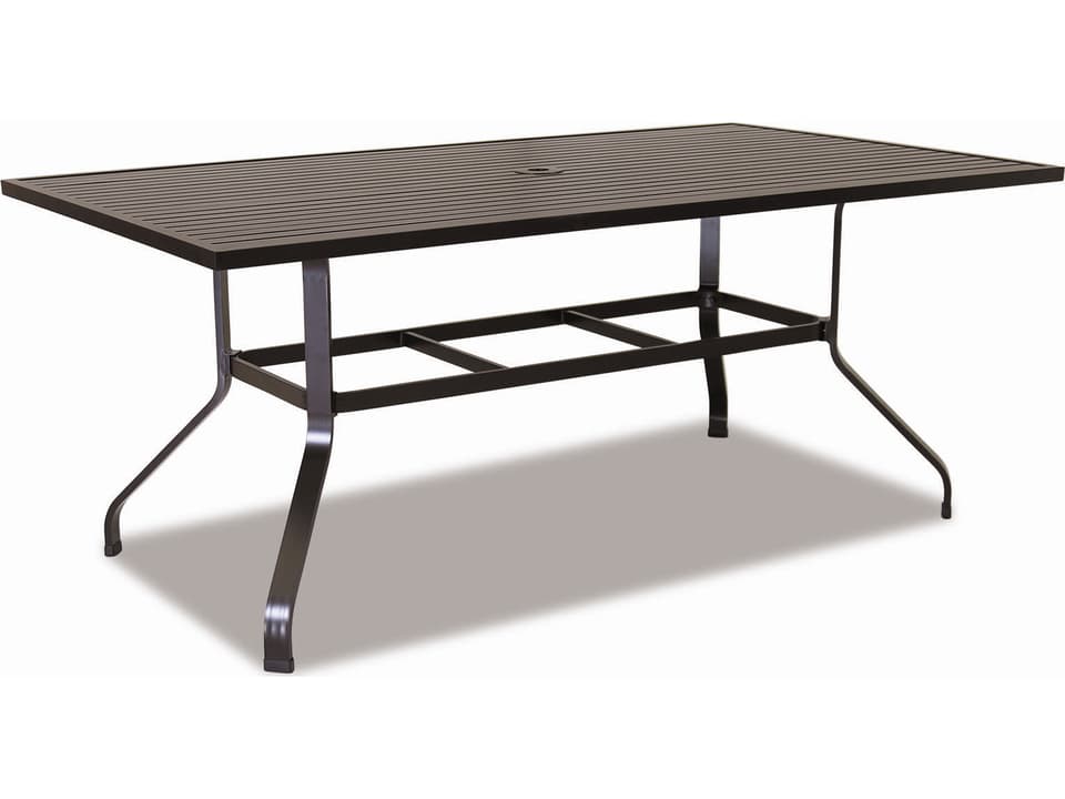 La Jolla 72 Inch Rectangular Aluminum Dining Table in Espresso