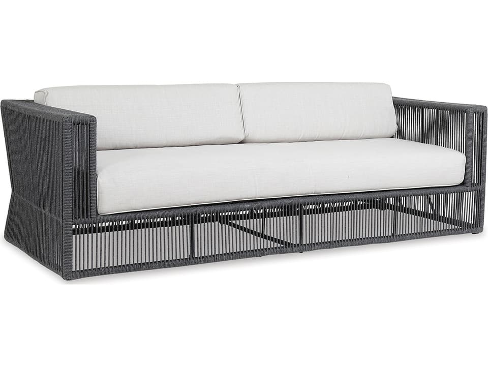 Milano Woven Rope Outdoor Sofa with Sunbrella Cushions in Echo Ash