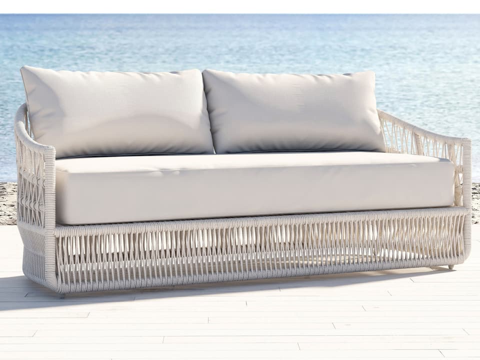 Dana Rope Cushion Outdoor Sofa in Linen Canvas