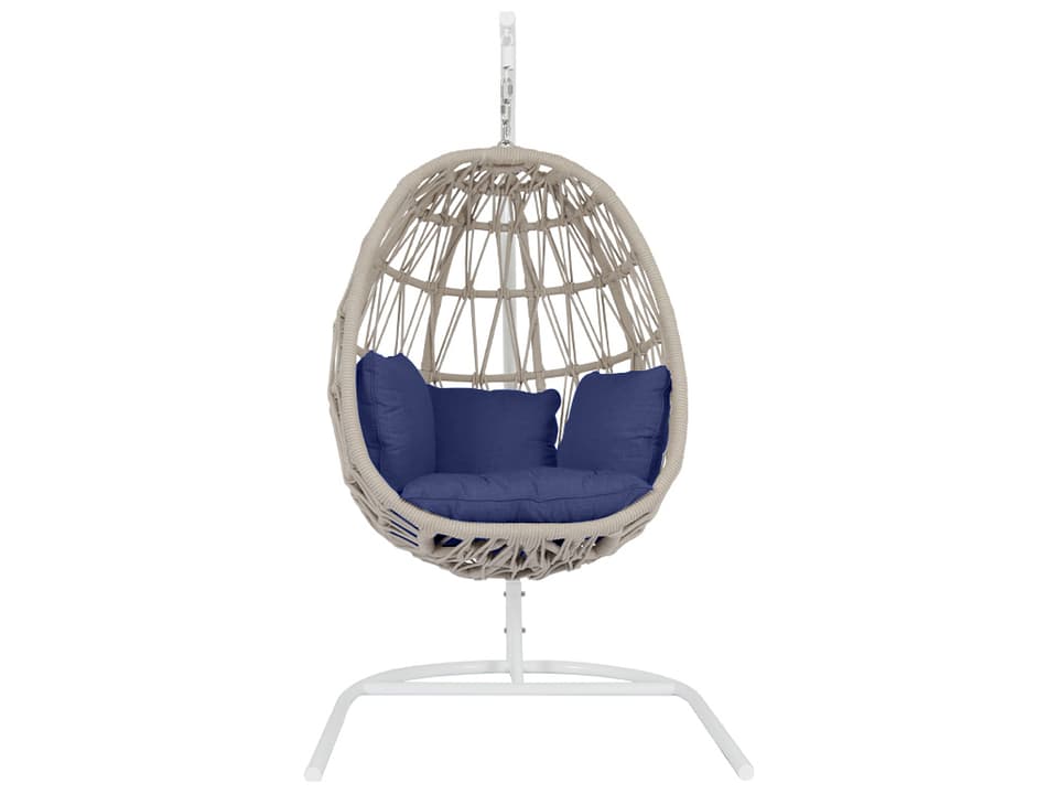 Dana Olefin Rope Hanging Patio Swing Chair with Sunbrella Cushions