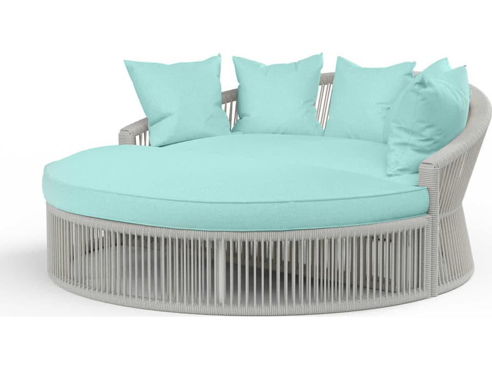 Miami Frost Rope Cushion Lounge Bed in Frost