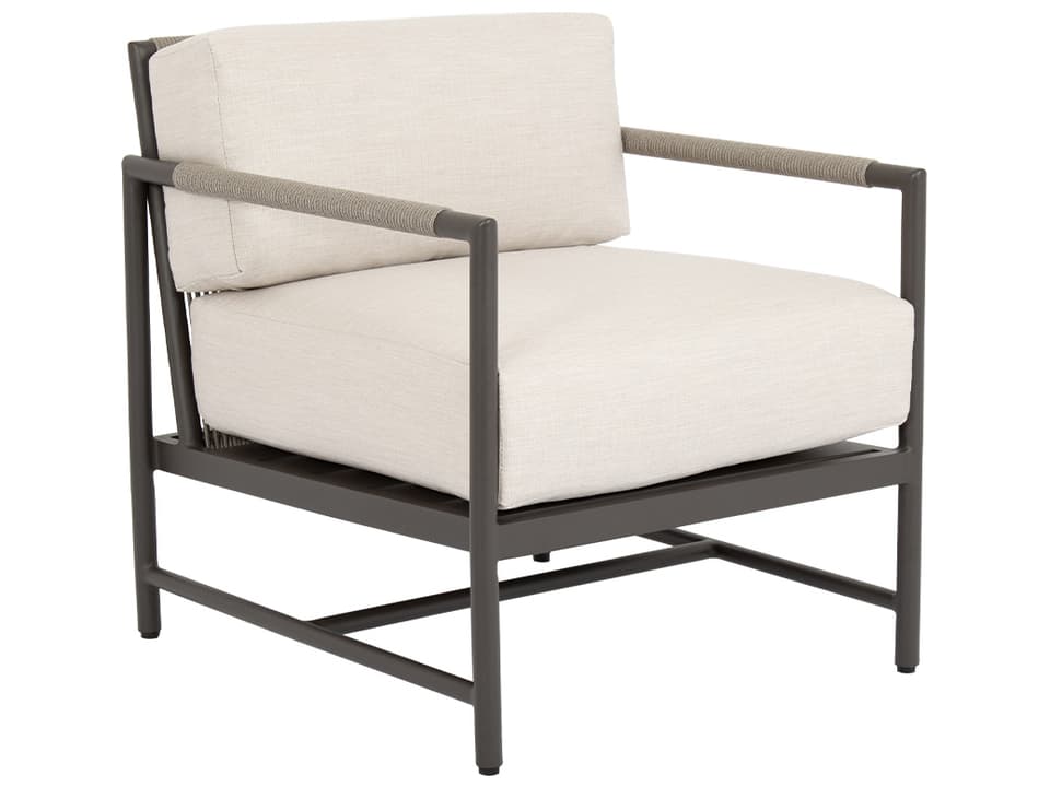 Pietra Aluminum Lounge Chair with Sunbrella Cushions in Echo Ash