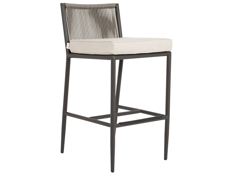 Pietra Aluminum Outdoor Bar Stool in Echo Ash