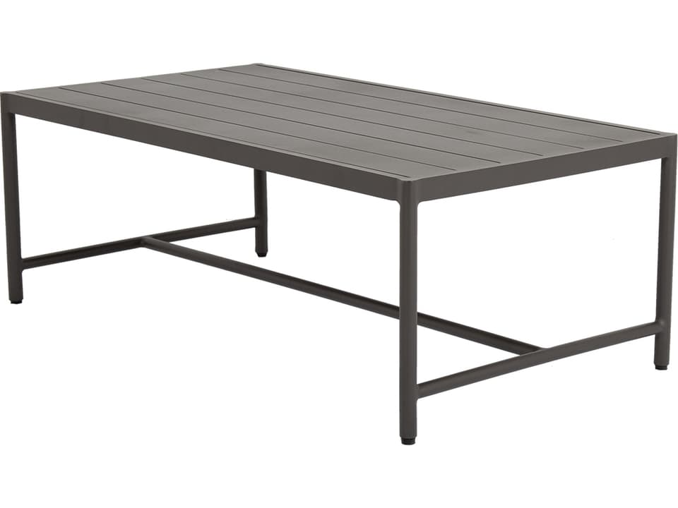 Pietra Rectangular Aluminum Coffee Table in Graphite